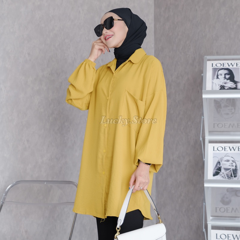 Basic Long Tunik Crincle Airflow