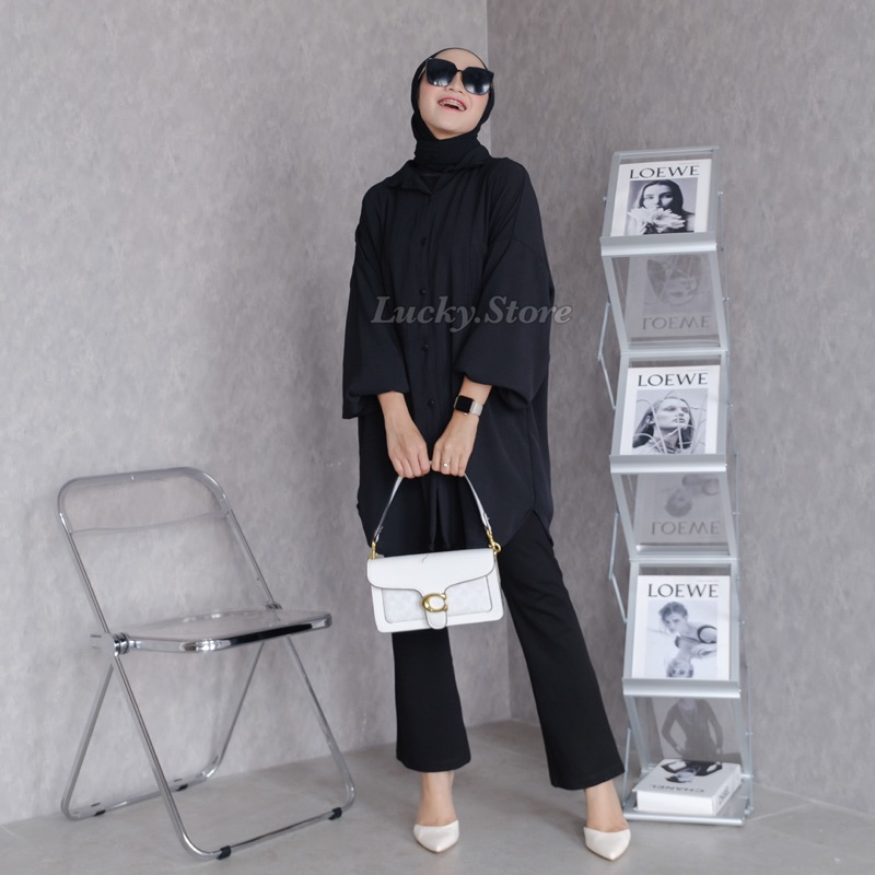 Basic Long Tunik Crincle Airflow