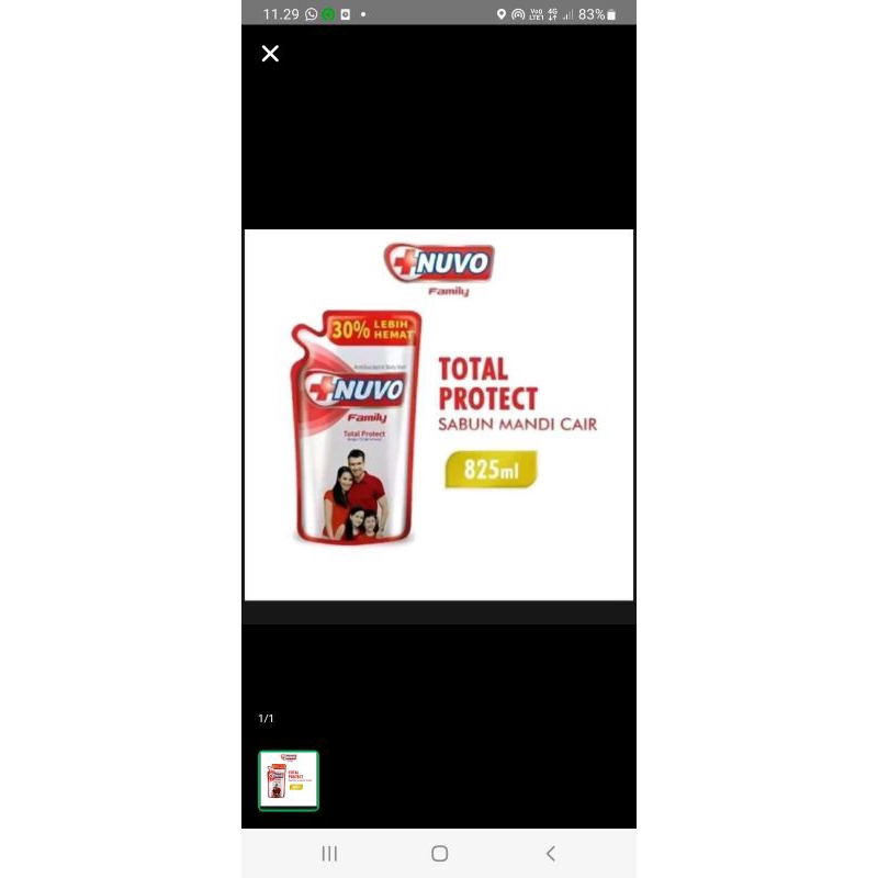 sabun cair nuvo 825 ml