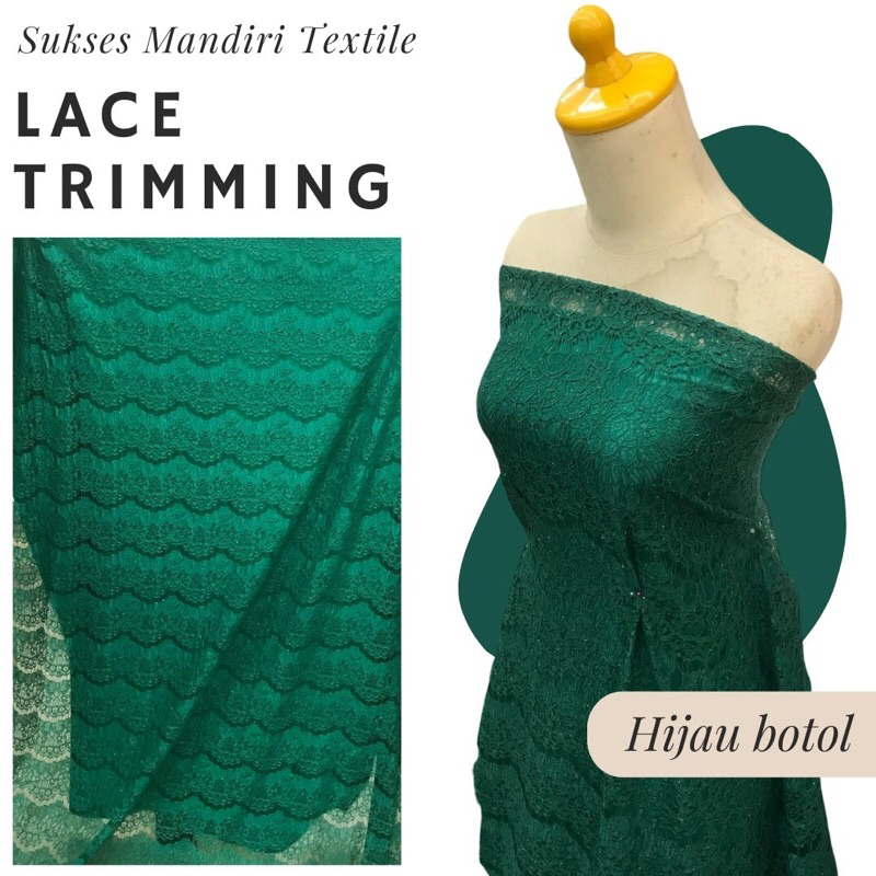 Brokat Lace trimming/ Lace pinggiran/ Lace renda trimming Renda Meteran / Kain Renda / Renda Brokat 