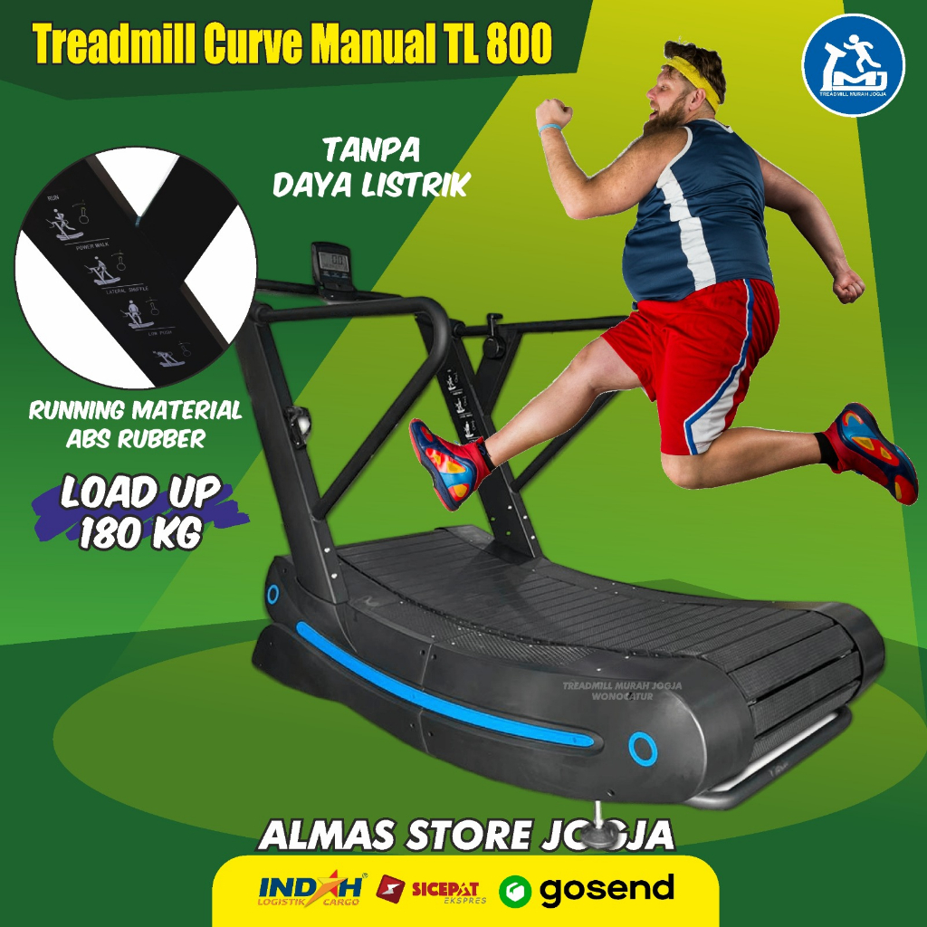 Alat Olahraga Fitness Gym Treadmill Manual Curve TOTAL TL 800