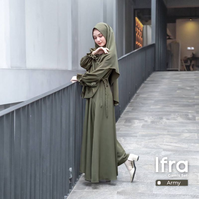 ifra set gamis, gamis elegan bahan Adem dan jatuh tidak nerawang