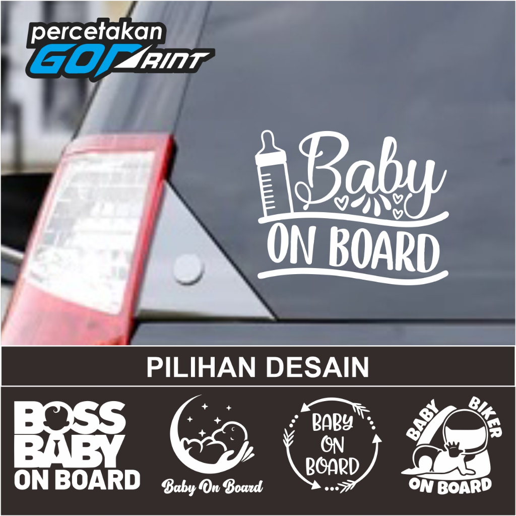 Stiker Masking Sticker decal kaca belakang mobil baby on board baby on car stiker kaca mobil