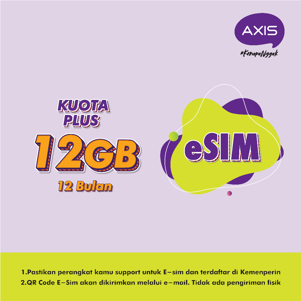 AXIS eSIM Kuota Plus 12GB 12 bulan