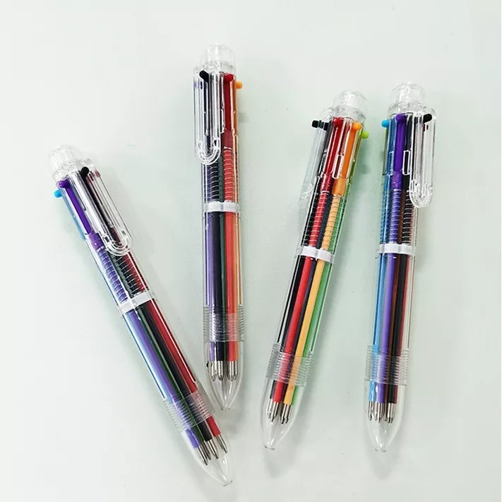 

MOMBABY1 Pulpen 6 warna transparan pena ballpoint pen wedding sovenir