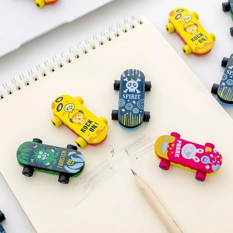 

MOMBABY1 Penghapus pensil sekolah anak karakter skateboard wedding sovenir