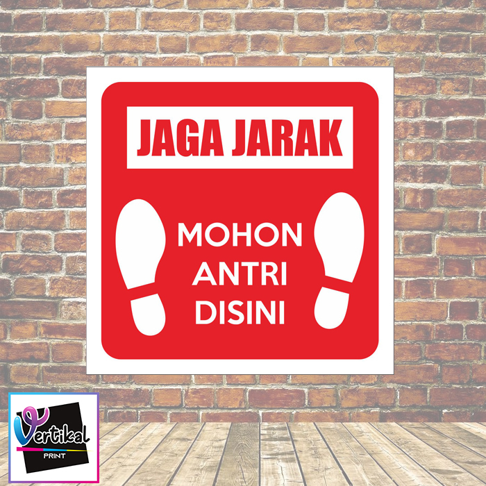 

Cetak Stiker Lantai Batas Antrani Mohon Antri Disini Sticker High Quality