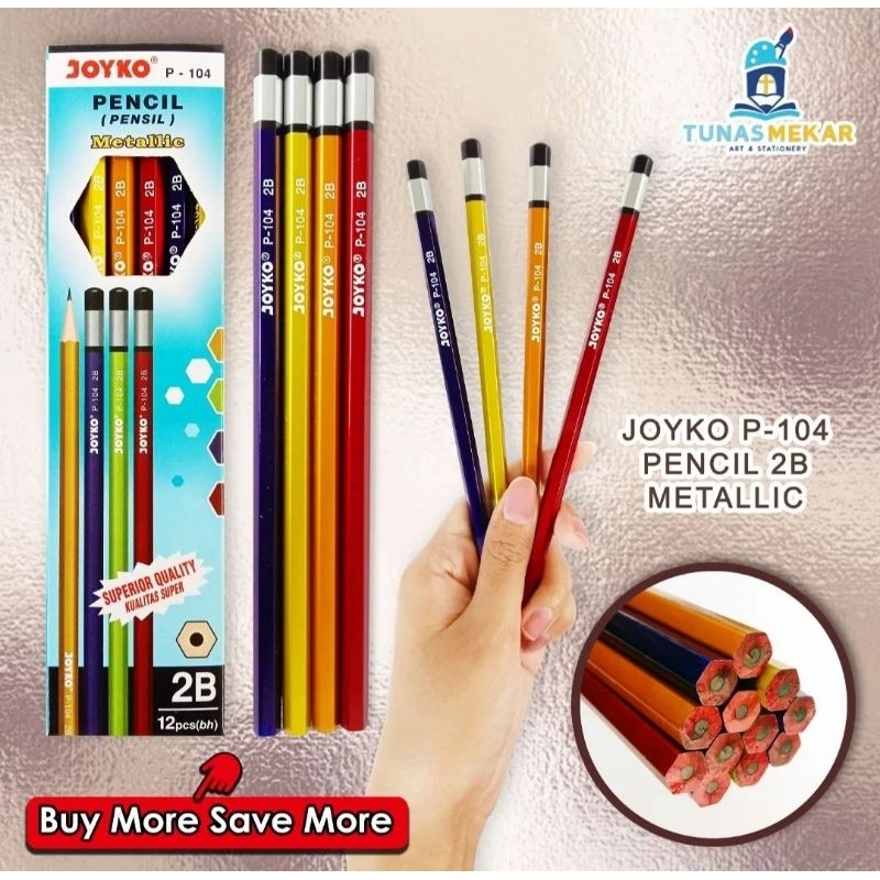 

Pensil Joyko P-104 2B Metalic