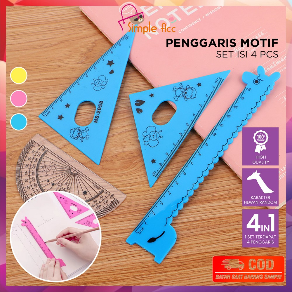 

DO-A66 Penggaris Plastik 15cm Set Isi 4 Alat Tulis Sekolah Kantor Karakter Motif Jerapah / Penggaris Matematika Pengaris Garisan Penggaris Set / Ruler Set