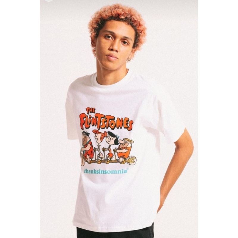Tshirt The Flintstones x Thanksinsomnia "Cycling White"