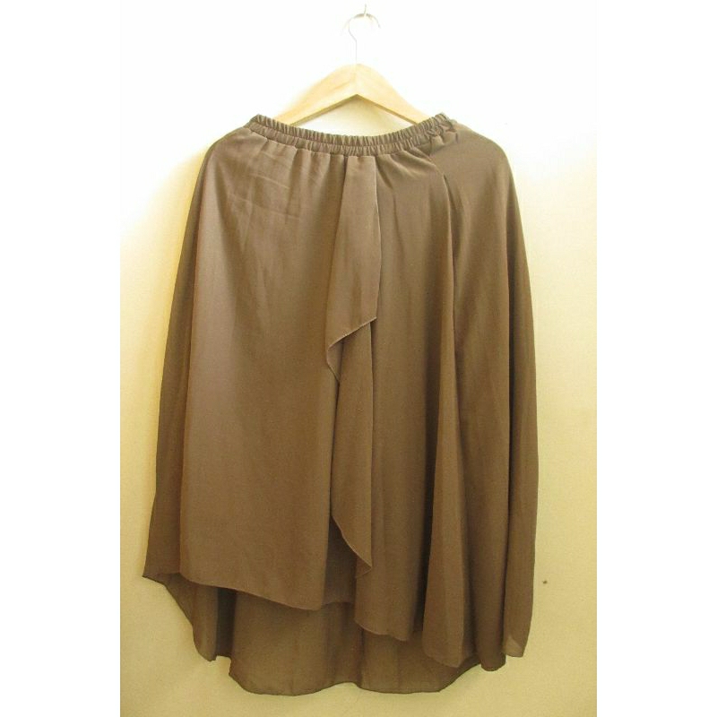 (COD) Rok/skirt sifon wanita warna coklat army