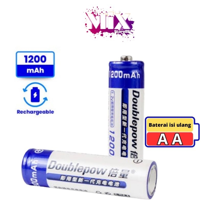 Baterai Doublepow AA 1200 mAh Baterai Cas AA 1200 mAh Doublepow