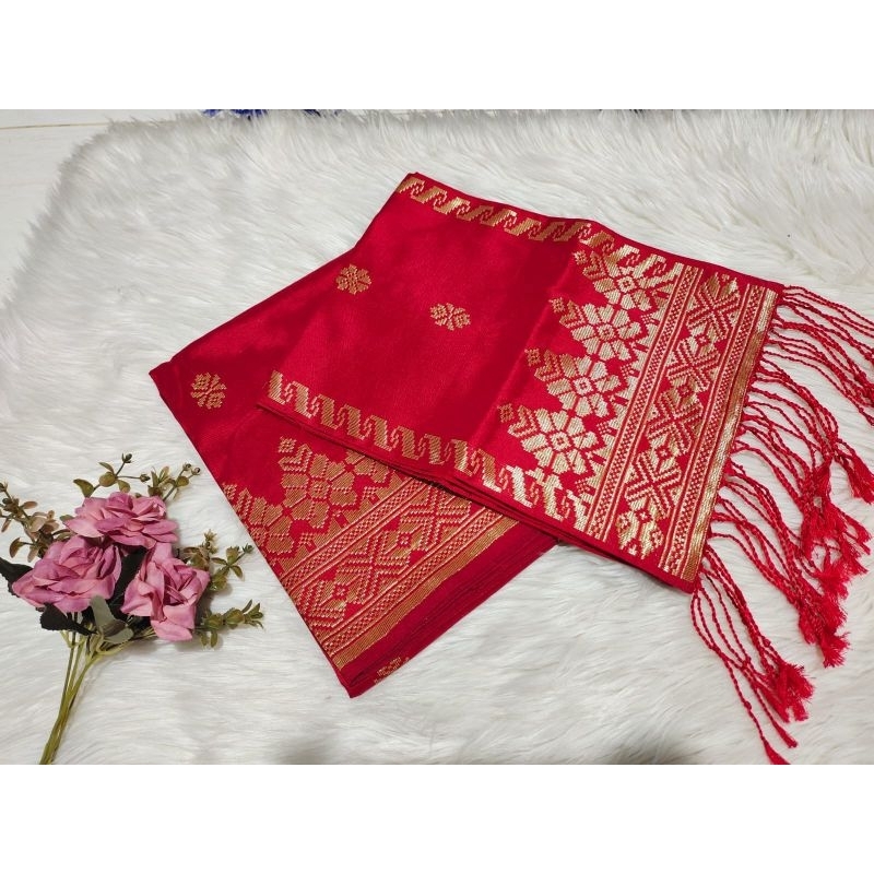 Songket Silungkang merah dara ( merah cabe)