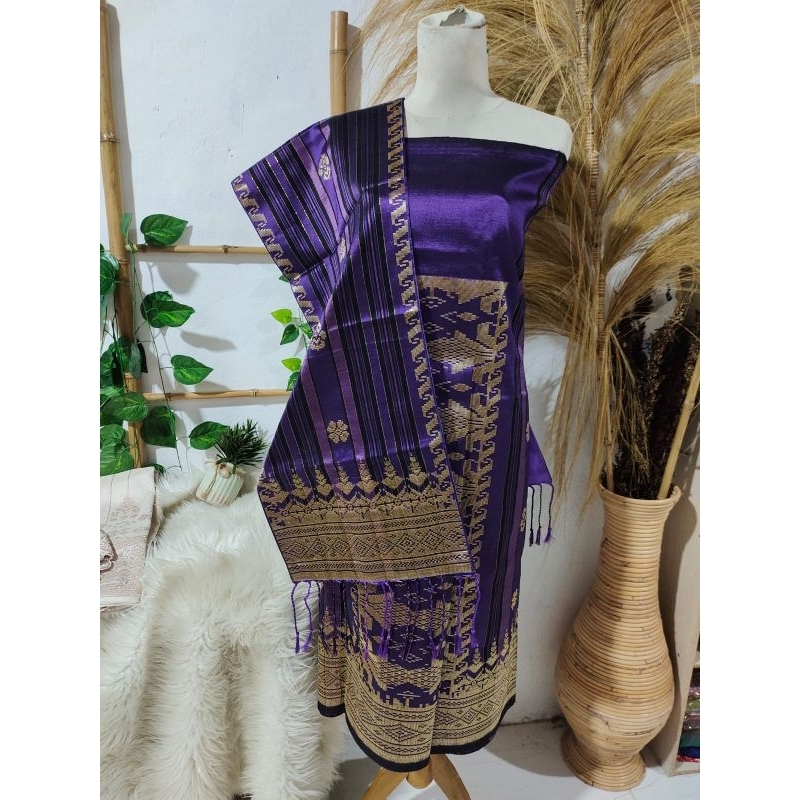Songket Silungkang liris warna ungu