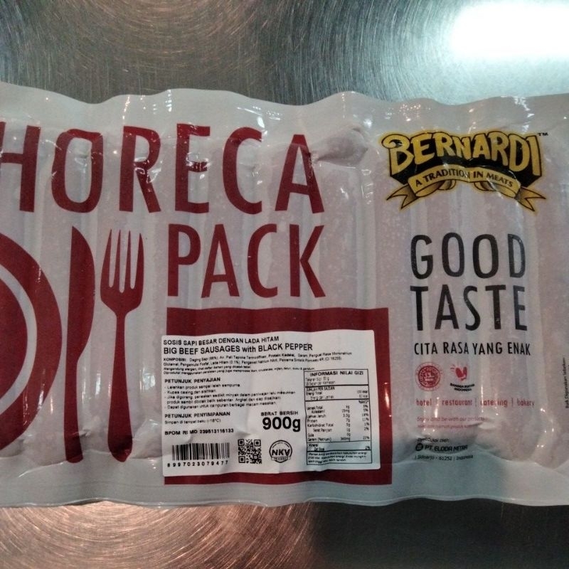 

HORECA BIG BEEF SAUSAGES BLACKPEPER 900 GR