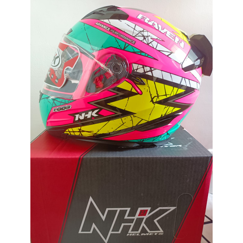 HELM NHK RX9 PINK RAVEN ALL VARIAN FULL FACE ORI SNI