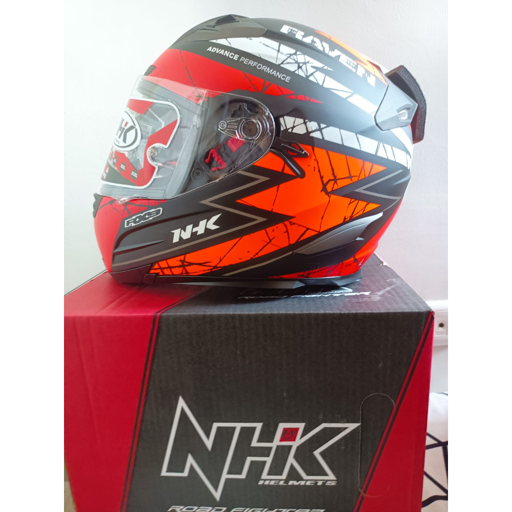 HELM NHK RX9 BLACK RED DOFF RAVEN ALL VARIAN FULL FACE ORI SNI