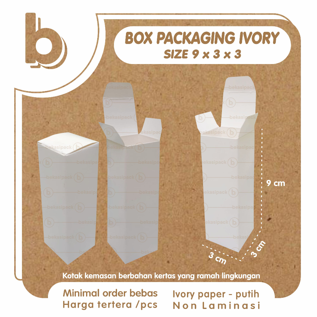 

Box Packaging Ivory Natural 9x3x3 I BPIN00429