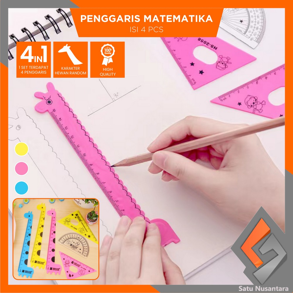

SN-A66 Penggaris Plastik 15cm Set Isi 4 Alat Tulis Sekolah Kantor Karakter Motif Jerapah / Penggaris Matematika Pengaris Garisan Penggaris Set / Ruler Set