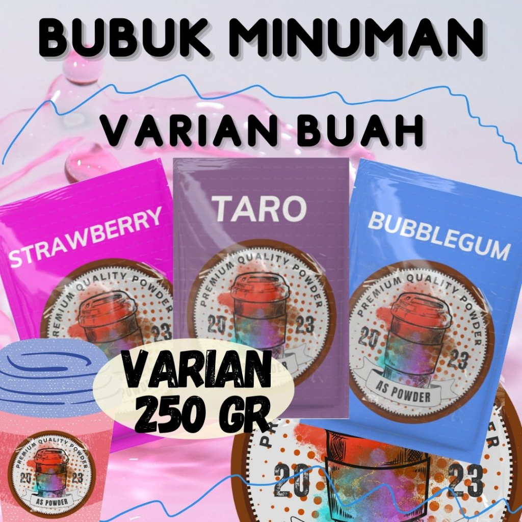 

250 GRAM BUBUK MINUMAN PREMIUM BERKUALITAS VARIAN RASA BUBUK MINUMAN BOBA POWDER DRINK BUBUK MINUMAN