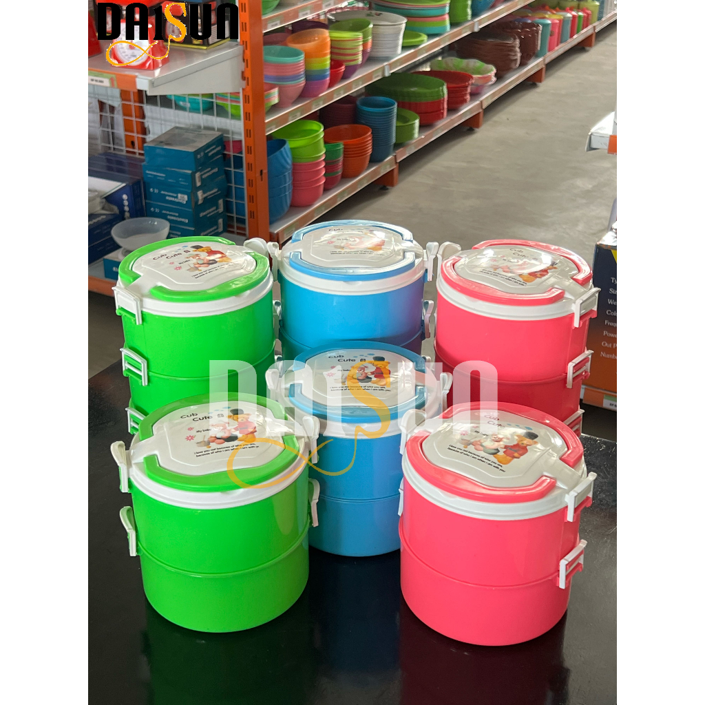 BUNDLING 3PCS RANTANG PLASTIK SUSUN 3,4/ RANTANG BEKAL SUSUN 3,4 LUCU