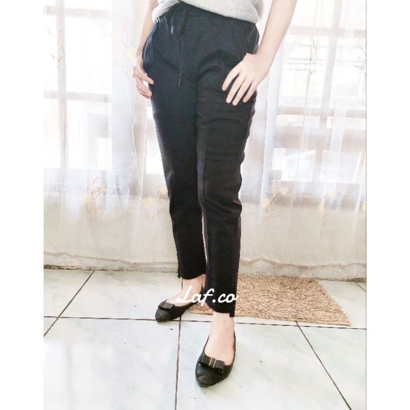Celana Baggy Pants wanita kantor Hitam