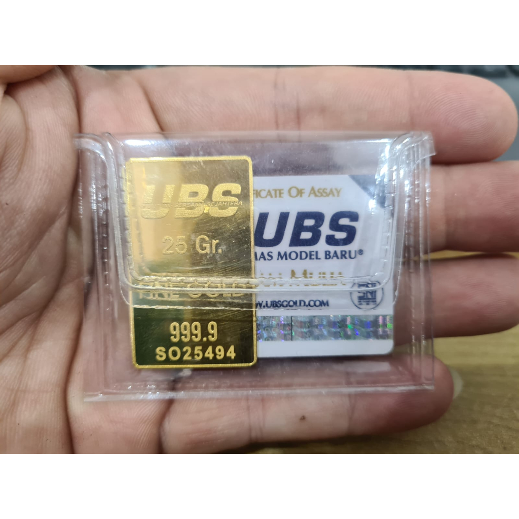 Logam mulia 25 gr UBS termurah (LM) Emas 25 gr bersertifikat sni batangan