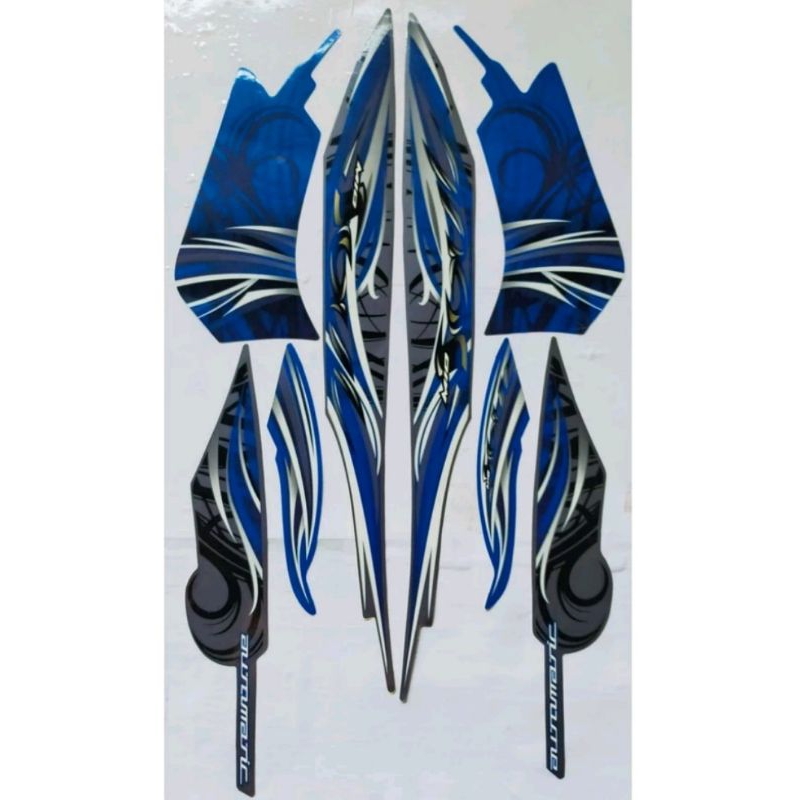 STRIPING STIKER LIS BODI YAMAHA MIO SOUL KARBU 2009 WARNA BIRU