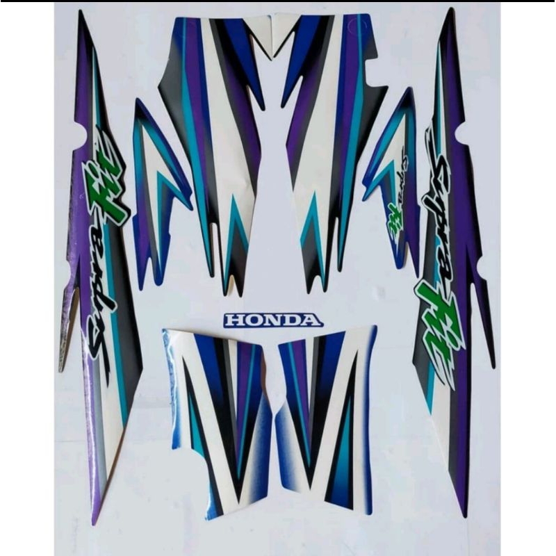 STRIPING STIKER LIS BODI HONDA SUPRA FIT LAMA 2005 SUPRA FIT CAKRAM WARNA BIRU