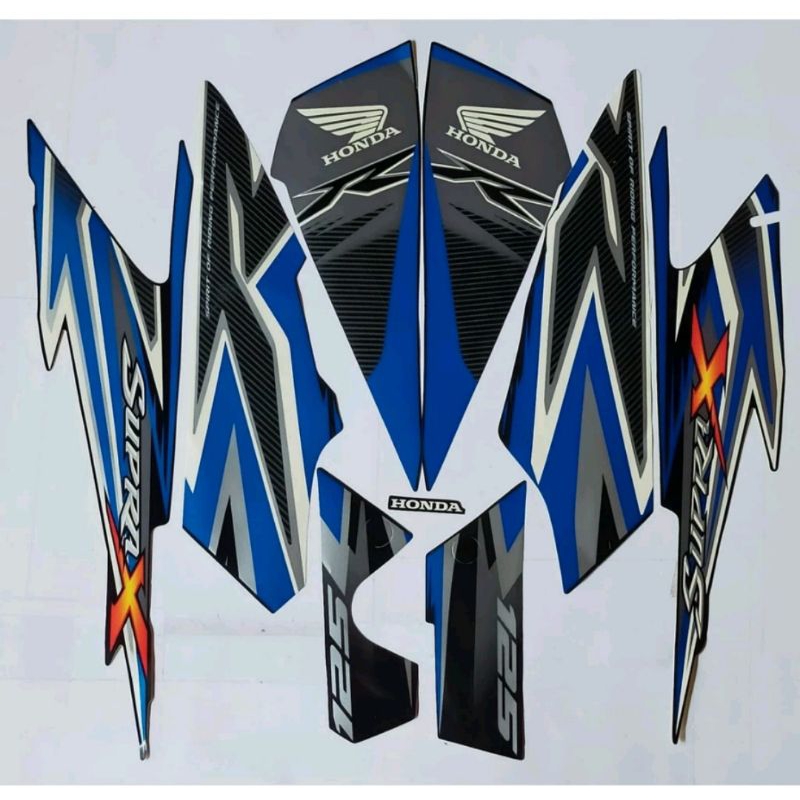 STRIPING STIKER LIS BODI HONDA SUPRA X 125 R 2012 WARNA STRIP BIRU