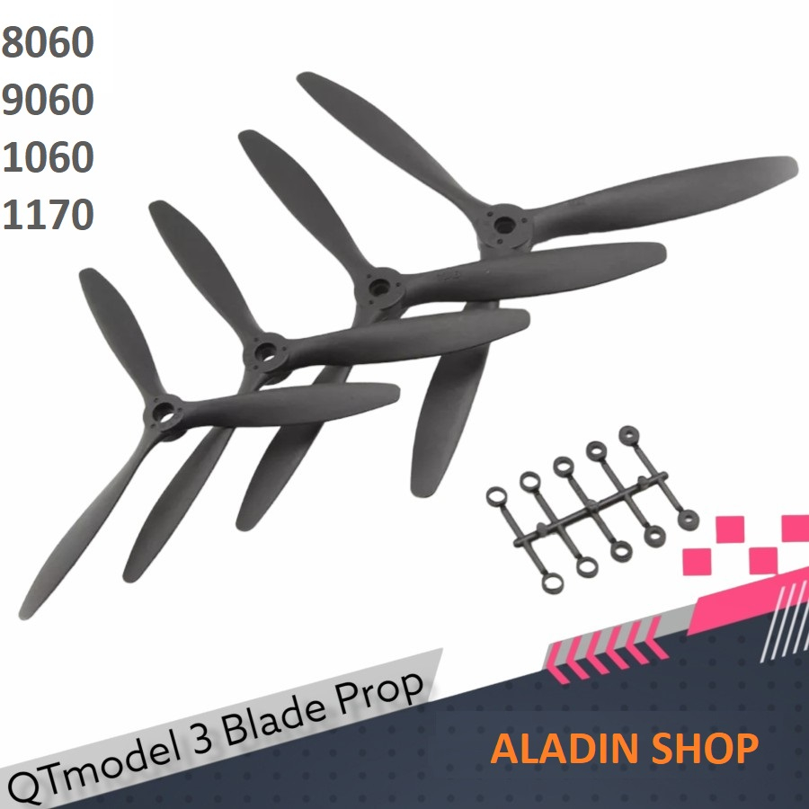 Propeler Propeller 3 blade 3Blade 8060 9060 1060 1170 CCW untuk RC Pesawat Airplane