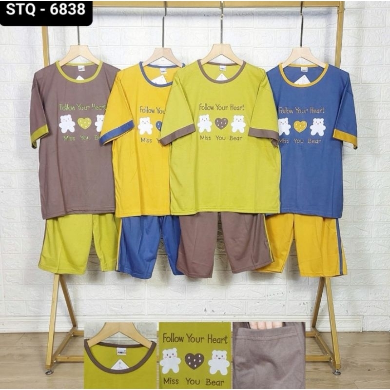 SETELAN BABYDOLL AMRO DEWASA STQ 3/4 pendek 6838