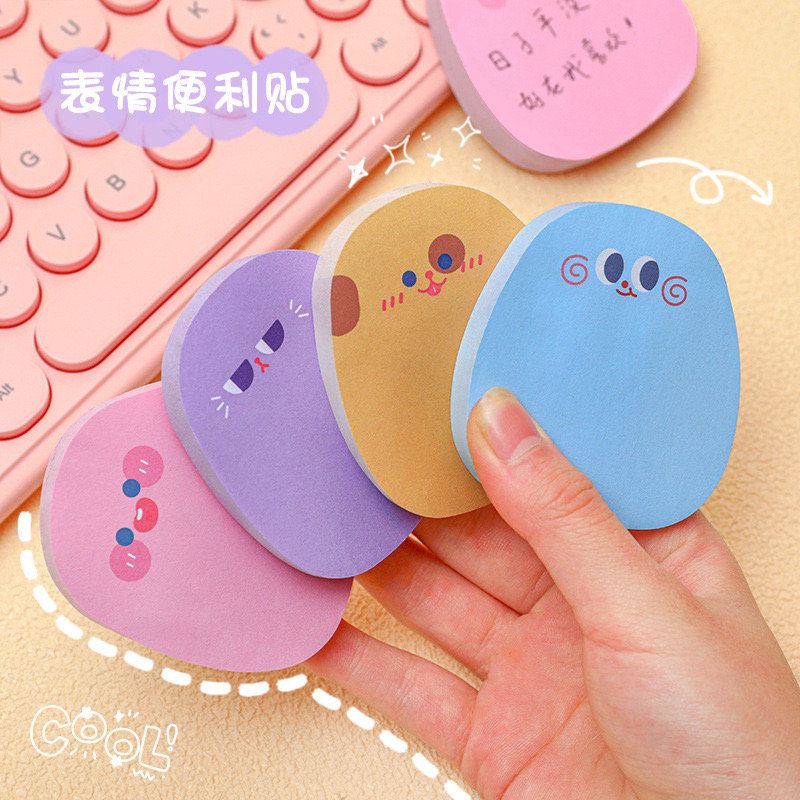 

Sticky Notes Emoticon Oval Lucu Motif Hewan Memo Notes