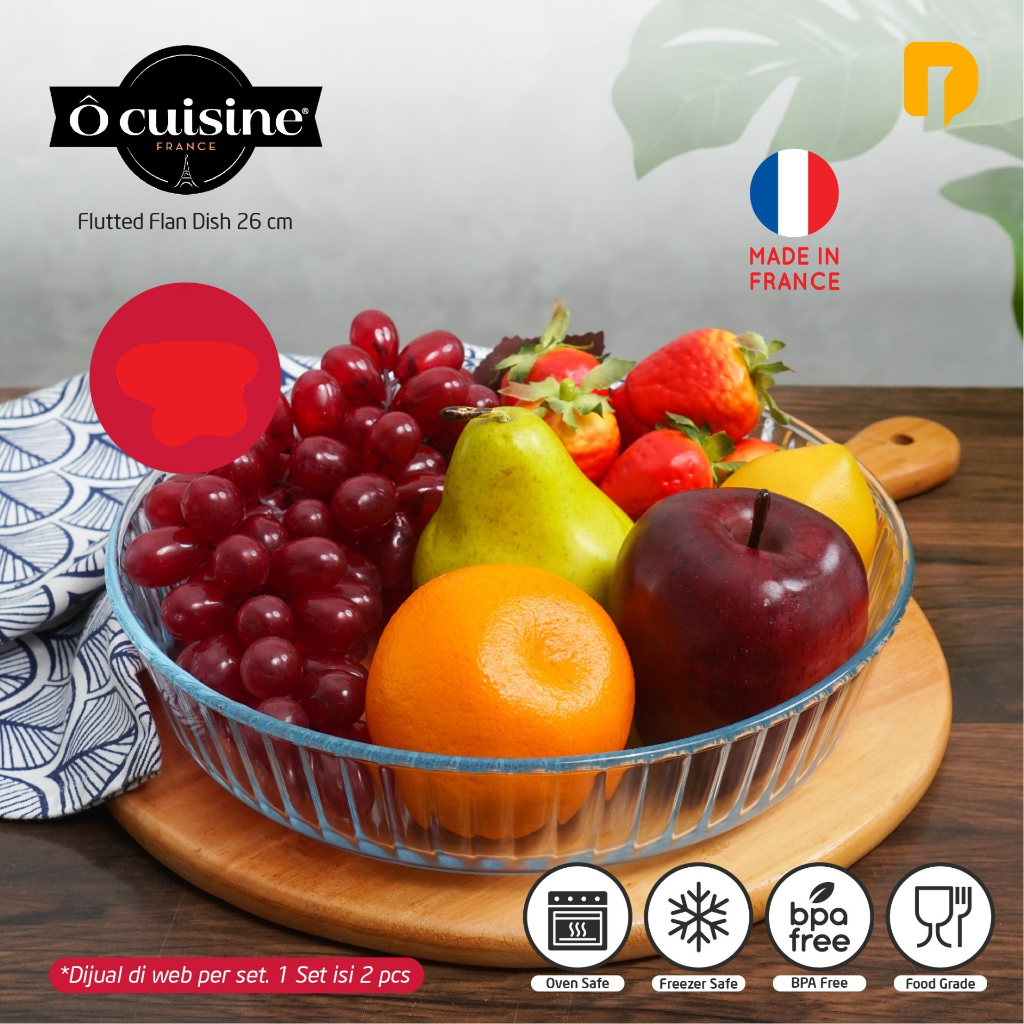 Glass Bakeware - Ocuisine Fluted Flan Dish 26 cm