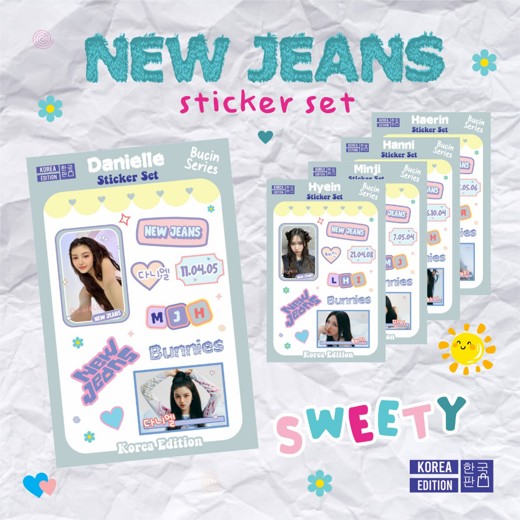 

Sticker Vinnyl Cutting New Jeans Bunnies Minji Hanni Danielle Haerin Hyein