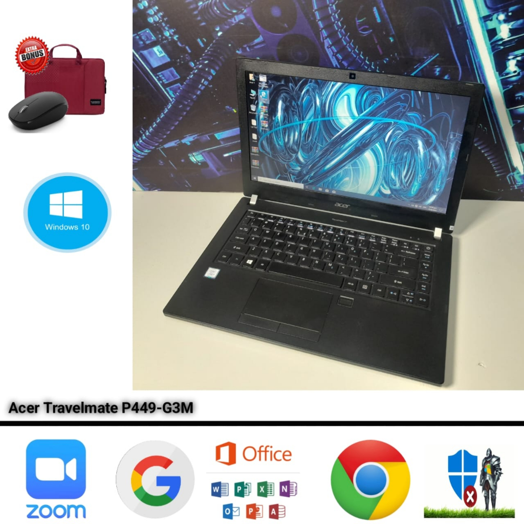 Laptop Acer TM P449-G3M Core i5 Gen 8 Ram 12GB SSD 512GB UHD 620 Backlight Windows 10 Siap Pakai