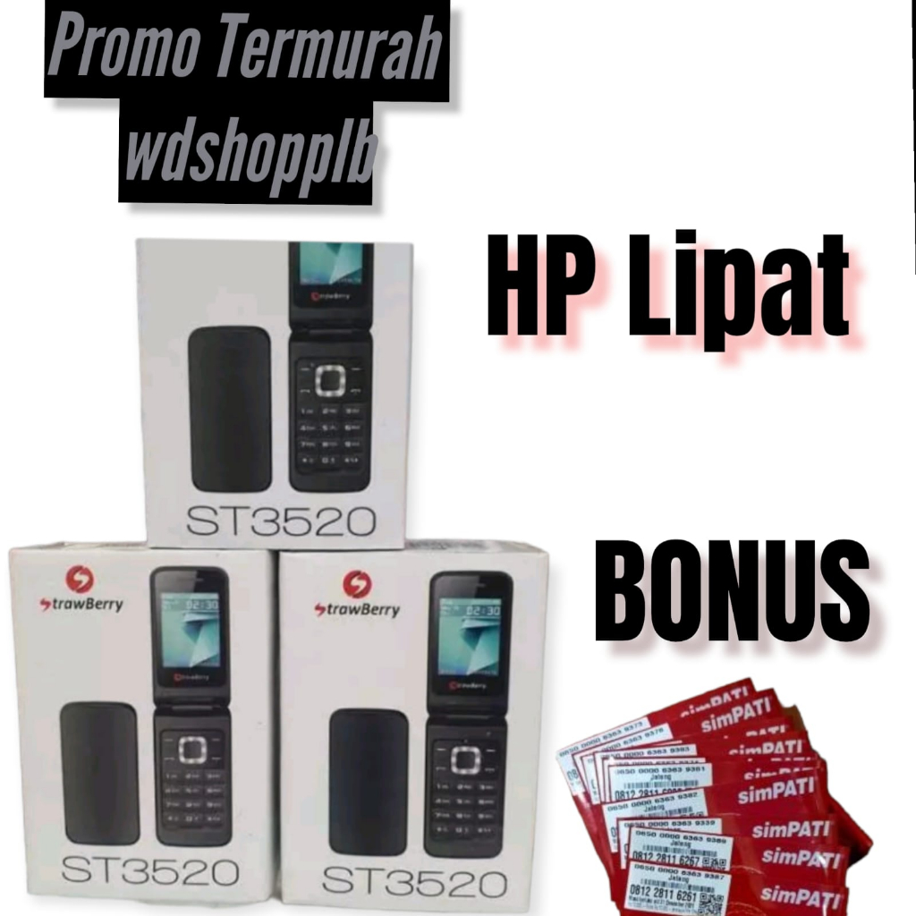 Hp lipat murah strawberry st3520 warna randdom