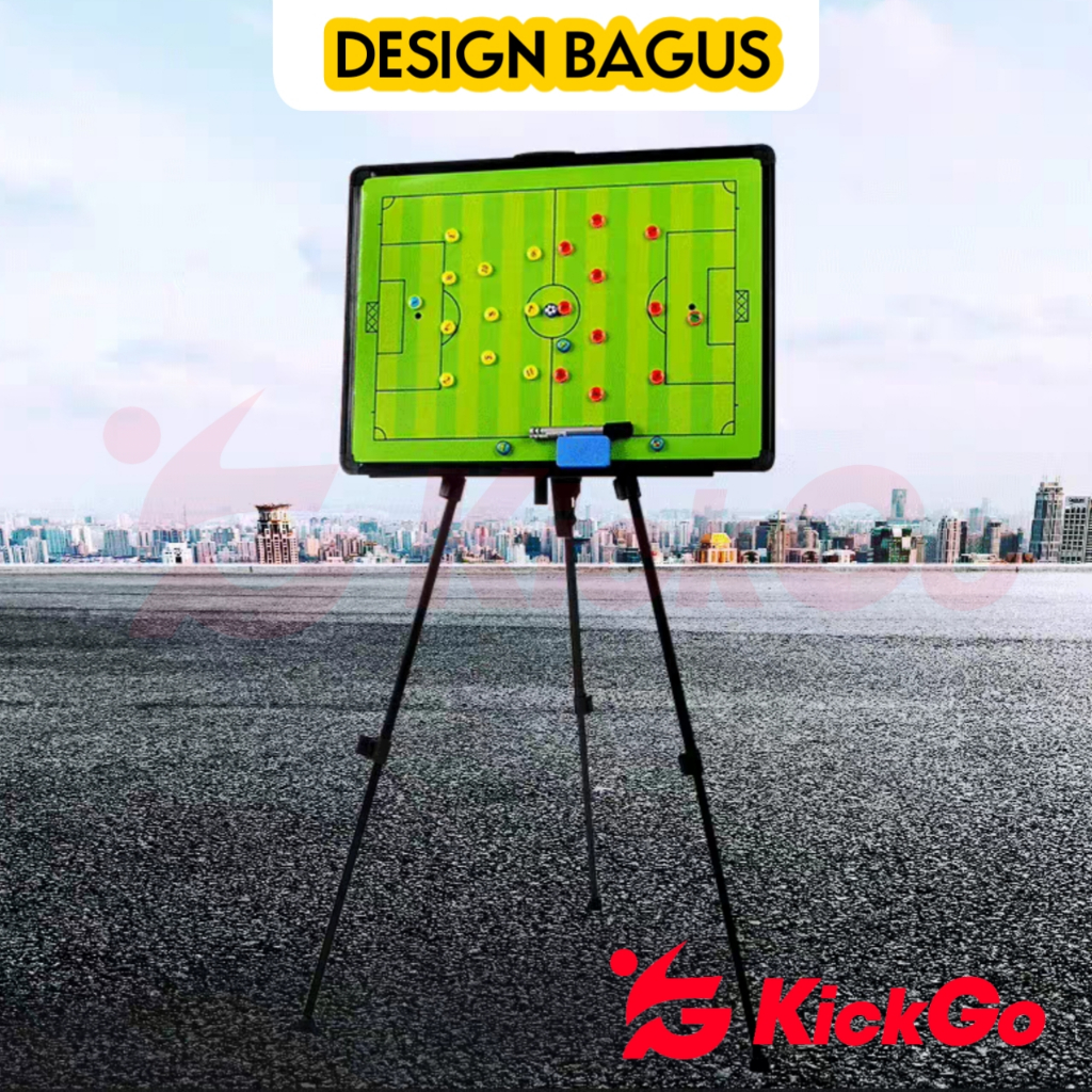 KickGo Papan Strategi Taktik Sepak Bola Magnetik Dengan Tripod dan Tas Tactic Soccer Football Board