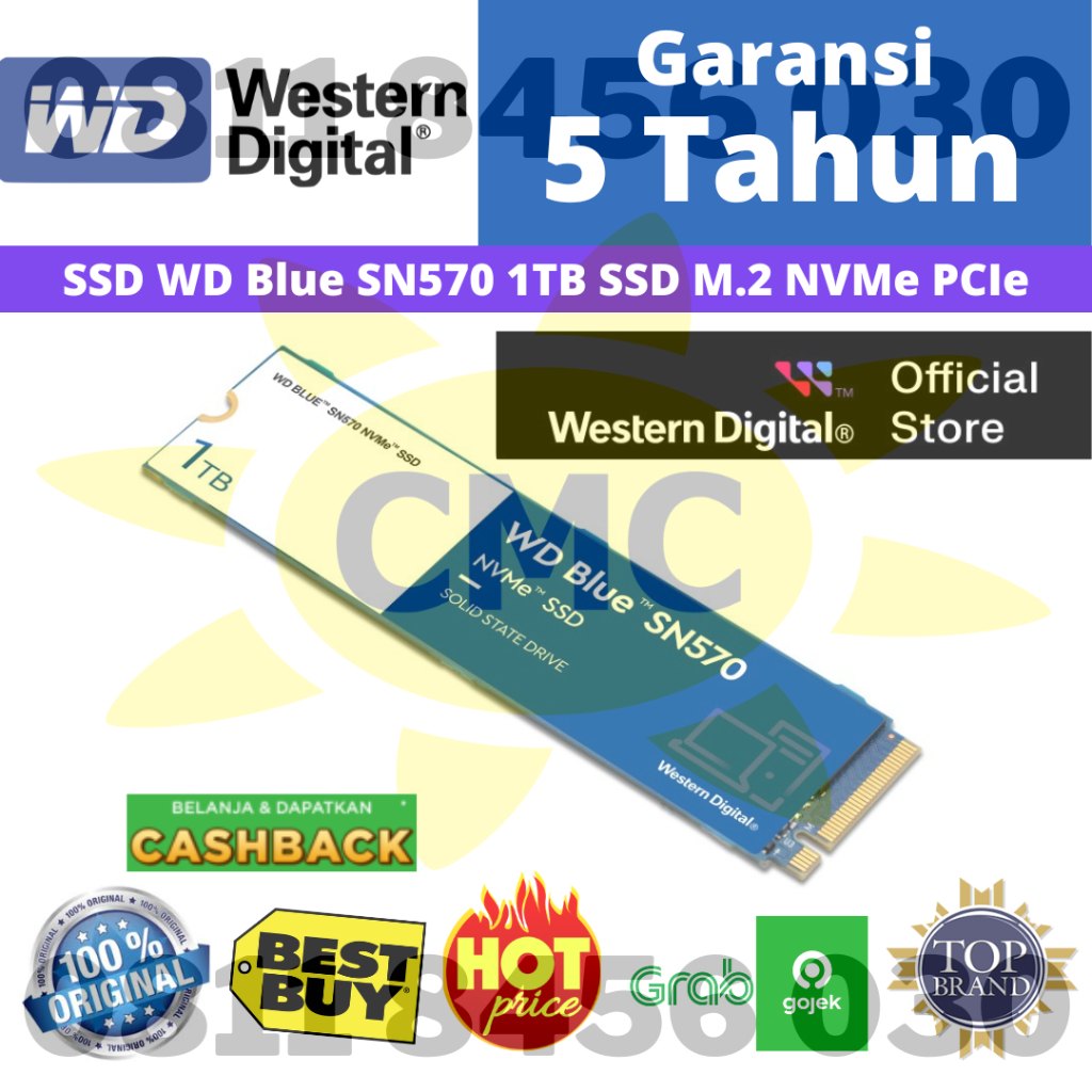 SSD WD Blue SN570 M.2 Nvme 2280 1 TB PCIe Gen 3x4