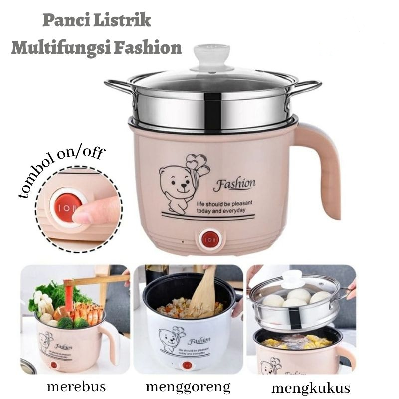 Panci Listrik  / Mini Electric Frying Pan Rice Cooker Kompor Listrik Anti Lengket Multicooker / Panci Elektrik