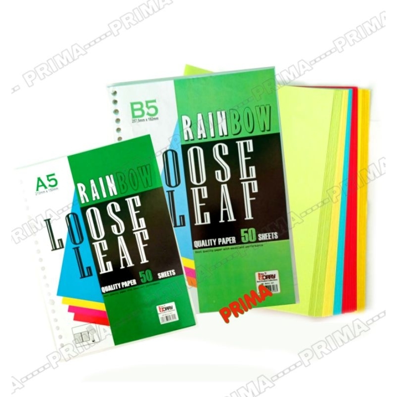 

ISI BINDER / LOOSE LEAF POLOS WARNA (TERSEDIA UKURAN A5 & B5)