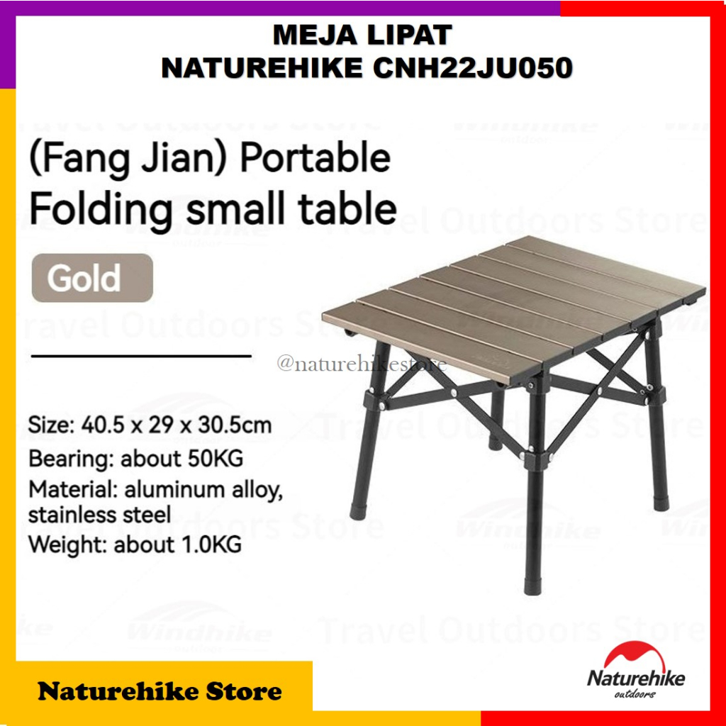 Meja Lipat Camping Portable Folding Table Naturehike CNH22JU050
