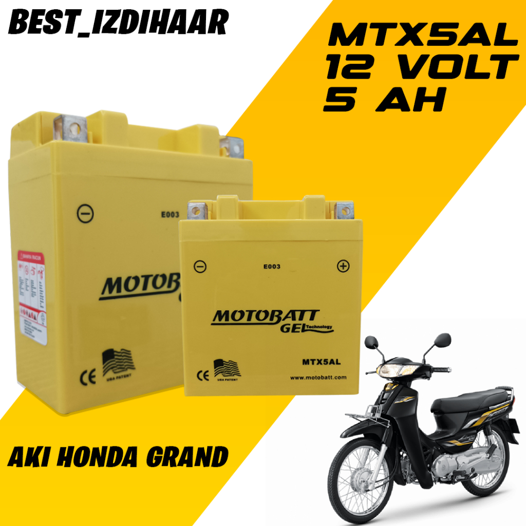 AKI HONDA GRAND MERK MOTOBATT MTX5AL ORIGINAL 100%,MOTOBATT ORIGINAL