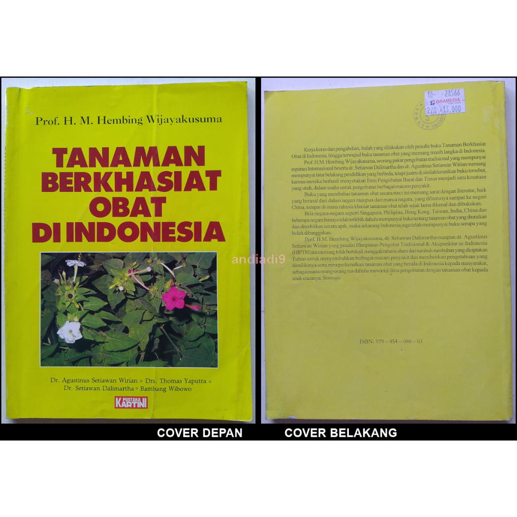 TANAMAN BERKHASIAT OBAT DI INDONESIA JILID 1 HEMBING WIJAYAKUSUMA LIPATAN