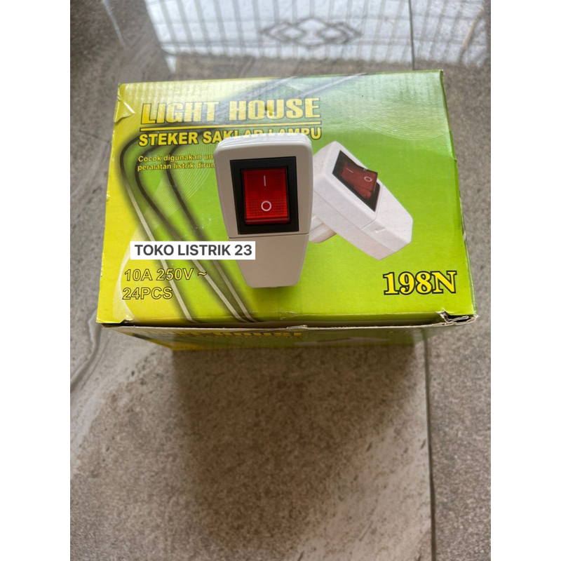 saklar / steker arde + switch lampu Light House T1065