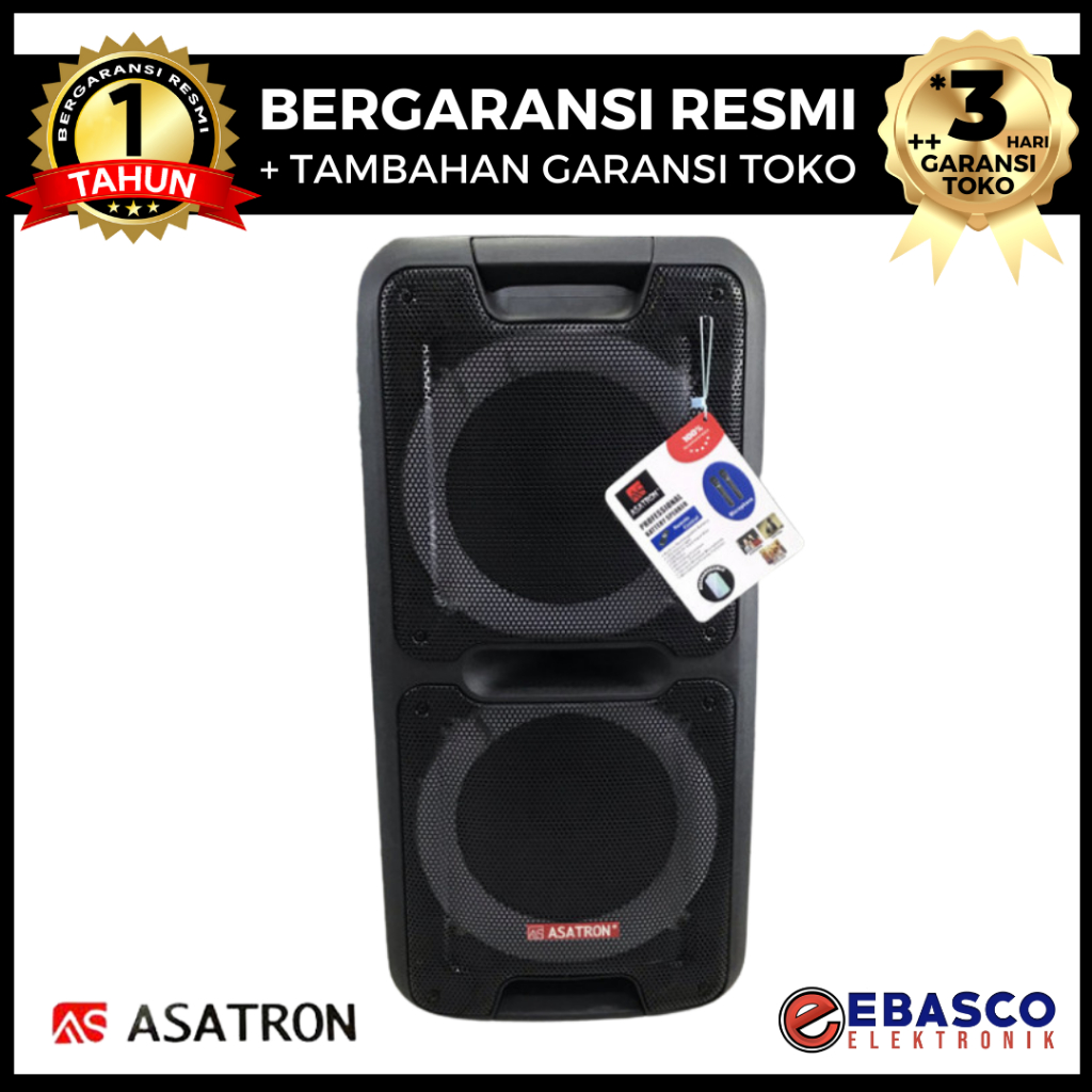 Asatron Speaker Aktif Champion 2x10 Inch Speaker Portable Bluetooth