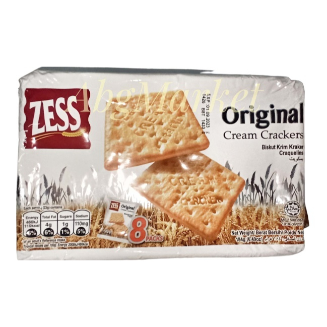 

Zess Original Cream / Sugar Cream Crackers /Biskuit Sachet 184g