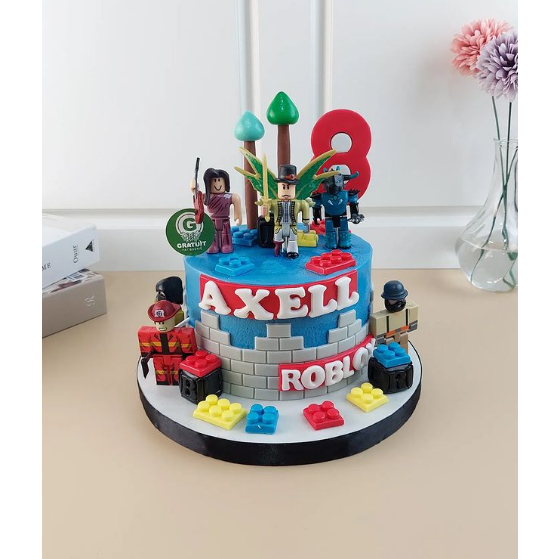 

CAKE TEMA ROBLOX ( MAINAN ) UK 15CM / KUE ULANG TAHUN CUSTOME