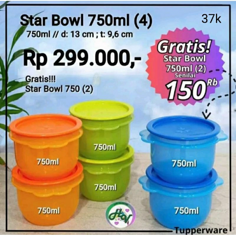 Tupperware star bowl 750ml