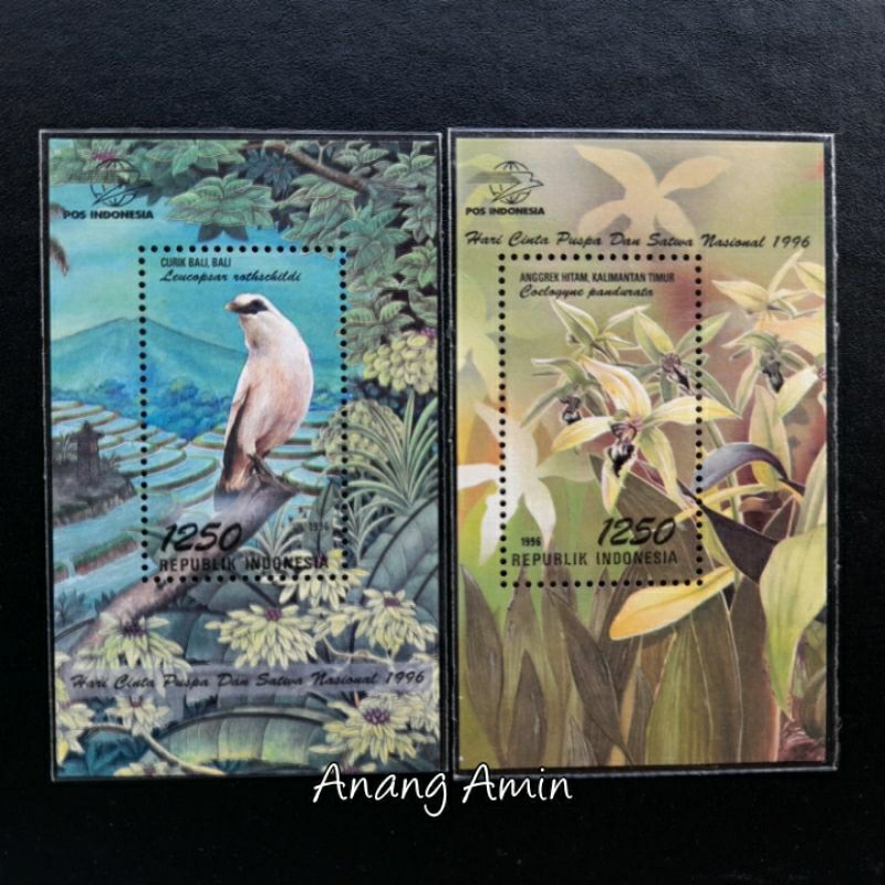 

LOT.F232 PRANGKO INDONESIA SS139 SS140 CINTA & PUSPA SATWA SERI 4 1996